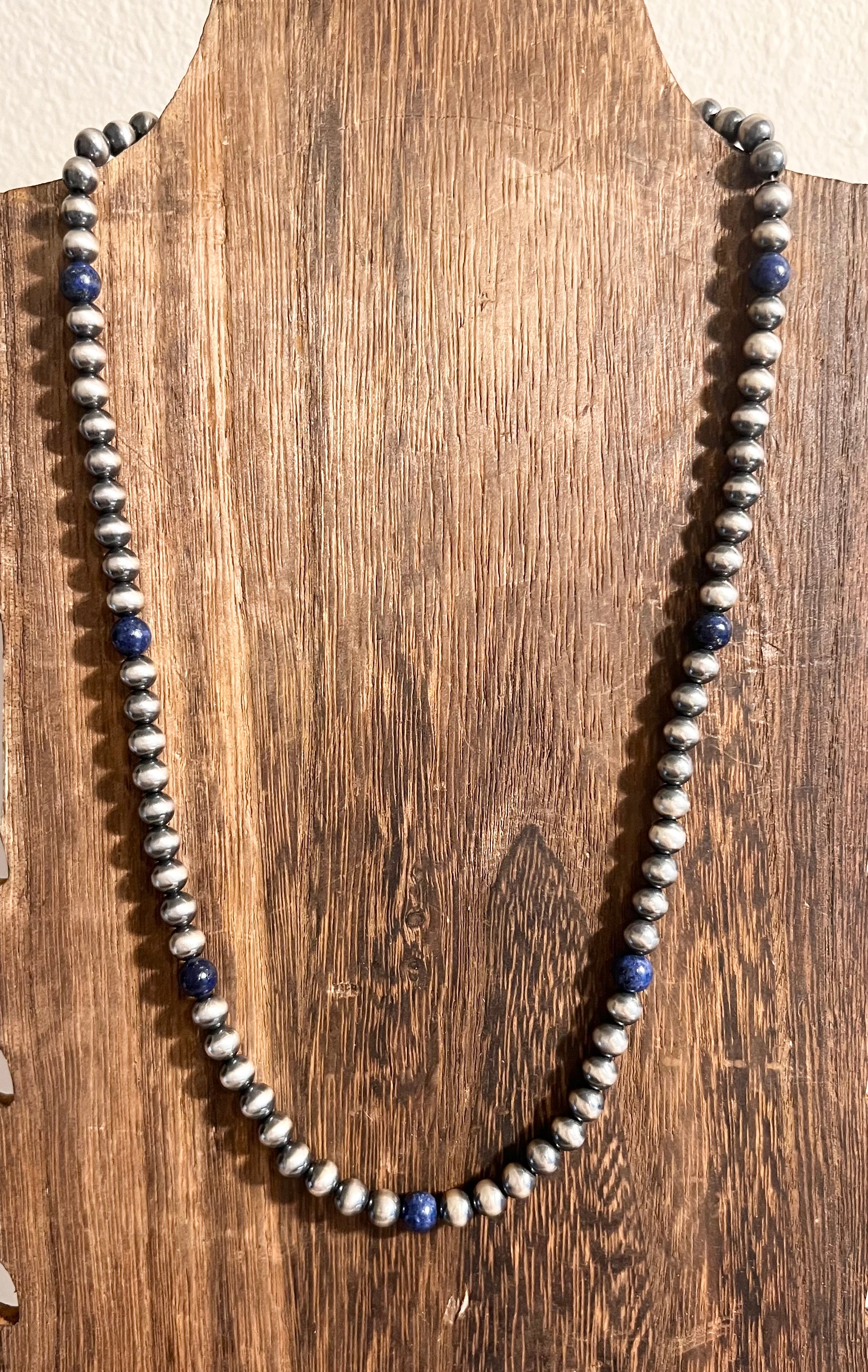 Navajo Pearl + Lapis Necklace