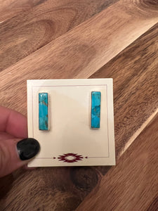 Turquoise Rectangle Studs