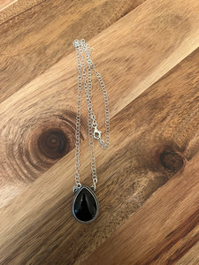 Black Onyx Teardrop Necklace